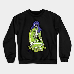 Green Skelepinup Crewneck Sweatshirt